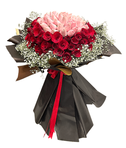 Sweet Pink Roses and Red Roses Handbunch