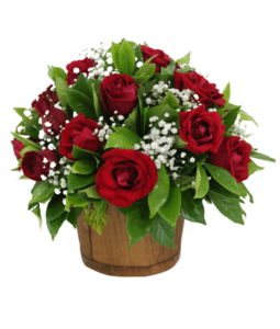 Red Roses and Baby's Breath Arrangement