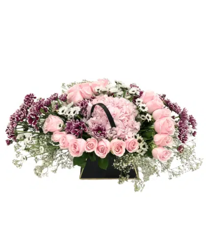 Hydrengea Pink Rose White Floral Carnival Purple Dobby