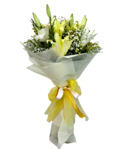 White lilies,yellow lilies